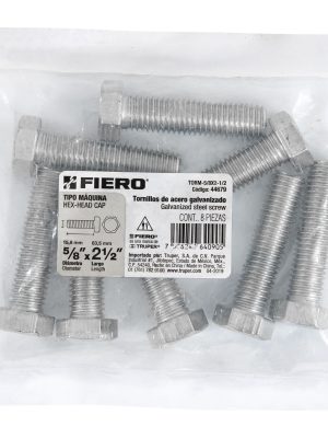 44679 - Bolsa con 8 tornillos 5/8' x 2-1/2' tipo máquina, FIERO
