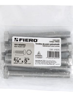 TORM-5-8X5E1.jpg 44692 - Bolsa con 6 tornillos 5/8' x 5' tipo máquina, FIERO