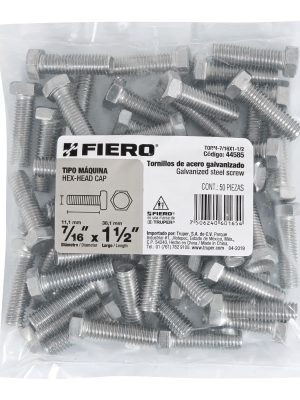 44585 - Bolsa con 50 tornillos 7/16' x 1-1/2' tipo máquina, FIERO