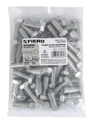 TORM-7-16X1-1-4E1.jpg 44584 - Bolsa con 50 tornillos 7/16' x 1-1/4' tipo máquina, FIERO