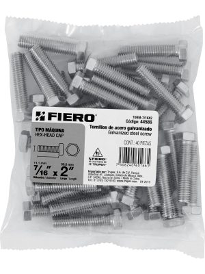 44586 - Bolsa con 40 tornillos 7/16' x 2' tipo máquina, FIERO