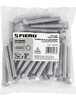 44588 - Bolsa con 30 tornillos 7/16' x 3' tipo máquina, FIERO