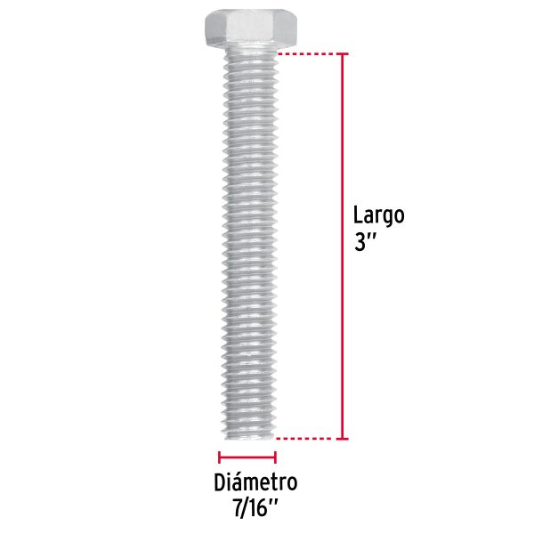 44588 - Bolsa con 30 tornillos 7/16' x 3' tipo máquina, FIERO