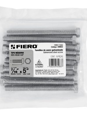 TORM-7-16X5E1.jpg 44663 - Bolsa con 10 tornillos 7/16' x 5' tipo máquina, FIERO