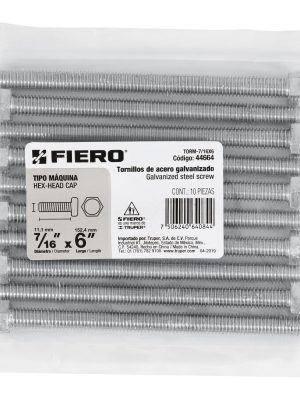 TORM-7-16X6E1.jpg 44664 - Bolsa con 10 tornillos 7/16' x 6' tipo máquina, FIERO