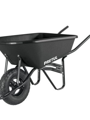 22703 - Carretilla concha plástica 5 ft3 Neumática b/tubular, Pretul