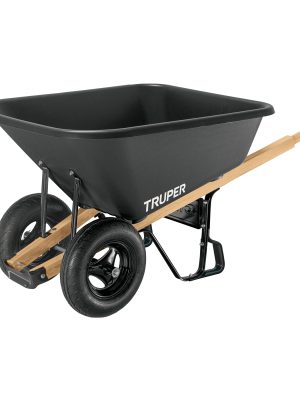 19810 - Carretilla c/plástica 8 ft3 Doble llanta neumática b/madera