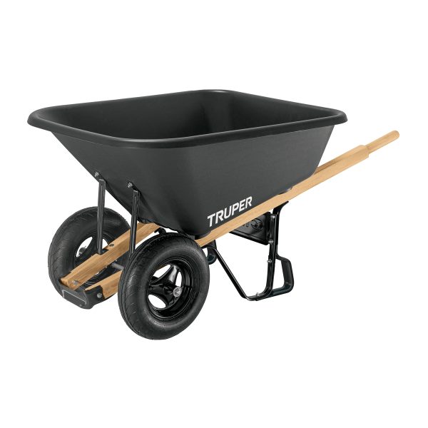 19810 - Carretilla c/plástica 8 ft3 Doble llanta neumática b/madera