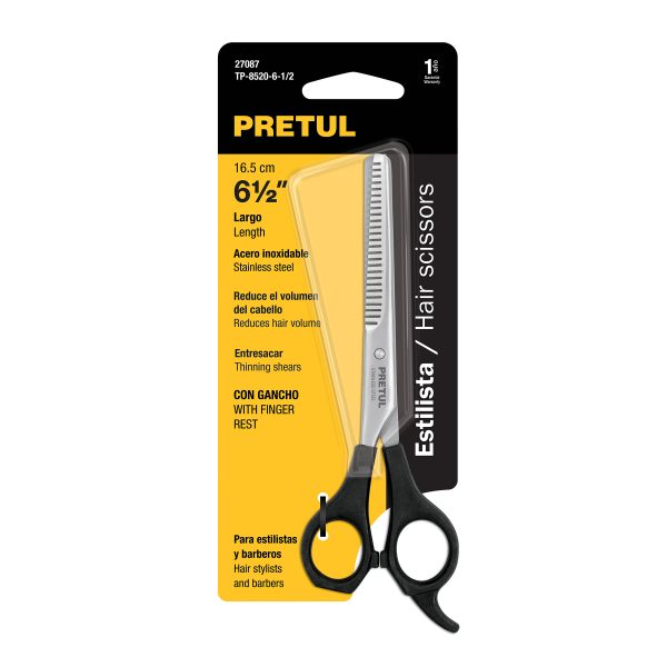 27087 - Tijera 6-1/2' acero inox, degrafilado, para estilista,PRETUL