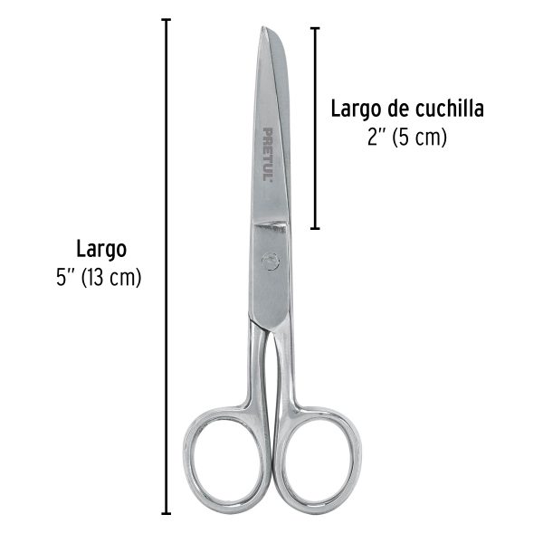 23152 - Tijera 5' de acero inoxidable para costura, PRETUL