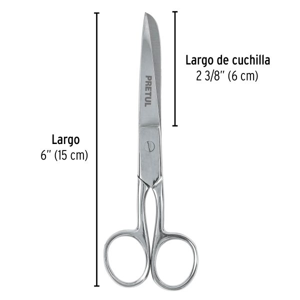 23154 - Tijera 6' de acero inoxidable para costura, PRETUL
