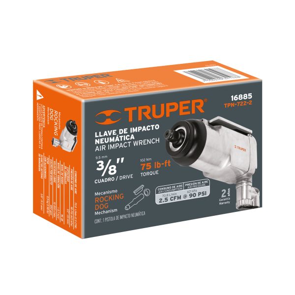 16885 - Llave (pistola) de impacto neumática 3/8', TRUPER
