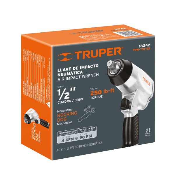 18242 - Llave (pistola) de impacto neumática 1/2', TRUPER