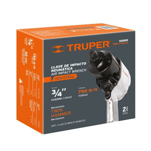 16889 - Llave (pistola) de impacto neumática 3/4', ind, TRUPER