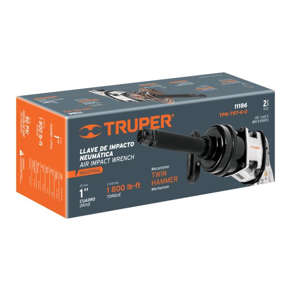 11186 - Llave (pistola) de impacto neumática 1', ind, TRUPER