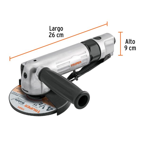 101072 - Esmeriladora angular neumática 4-1/2', Truper