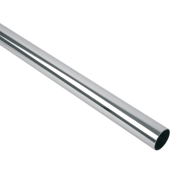 48974 - Tubo redondo para clóset, 3.0 m, acero cromado, HERMEX