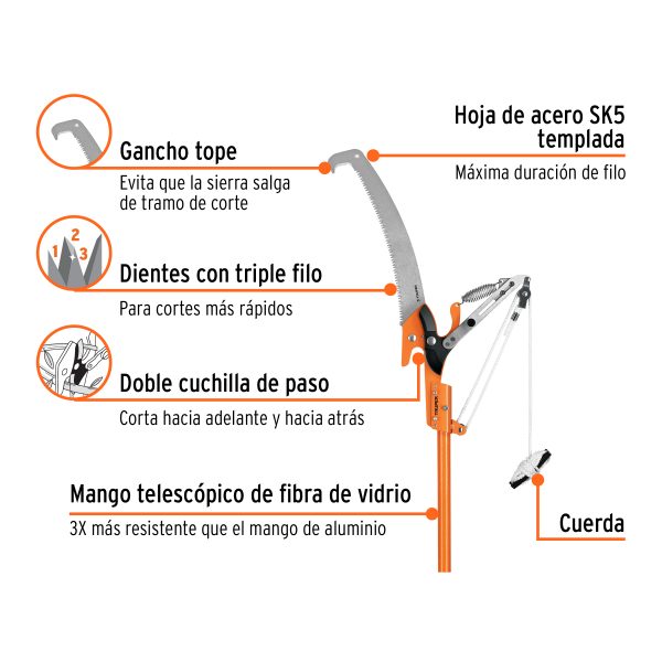TR-82M-FFC1.jpg 18410 - Cortador de ramas altas mango telescópico 3.6 m fibra vidrio