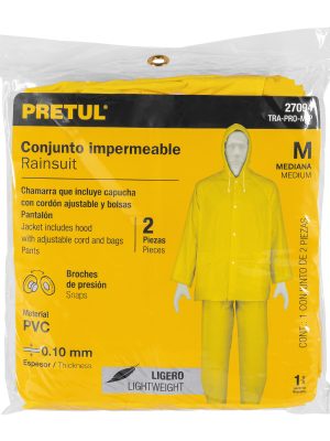 27094 - Conjunto impermeable ligero de PVC, talla M, Pretul