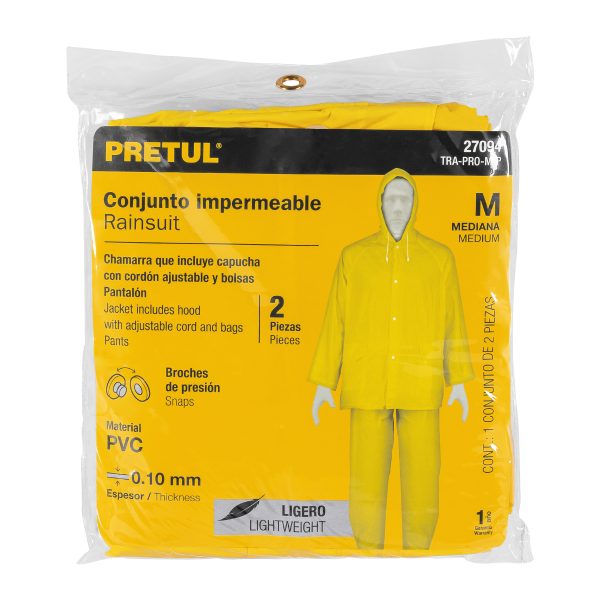 27094 - Conjunto impermeable ligero de PVC, talla M, Pretul