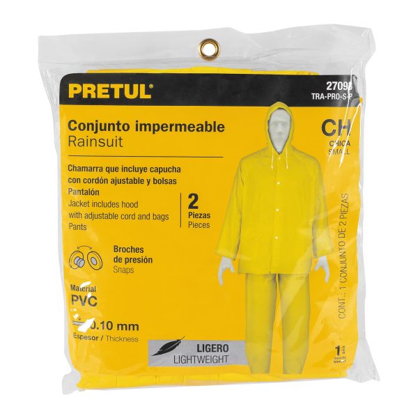 27093 - Conjunto impermeable ligero de PVC, talla CH, Pretul