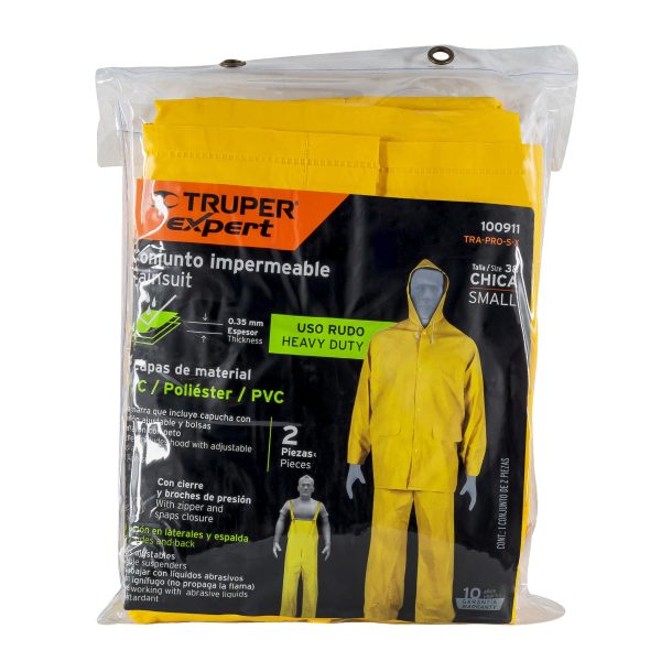 100911 - Conjunto impermeable triple capa, talla CH, Truper Expert