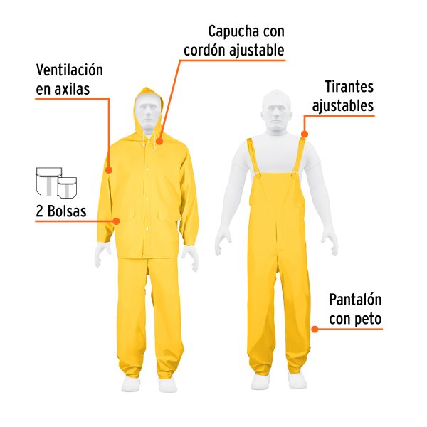 100914 - Conjunto impermeable triple capa, talla XG, Truper Expert