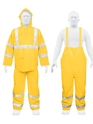 18417 - Conjunto impermeable doble capa amarillo con reflejante, G
