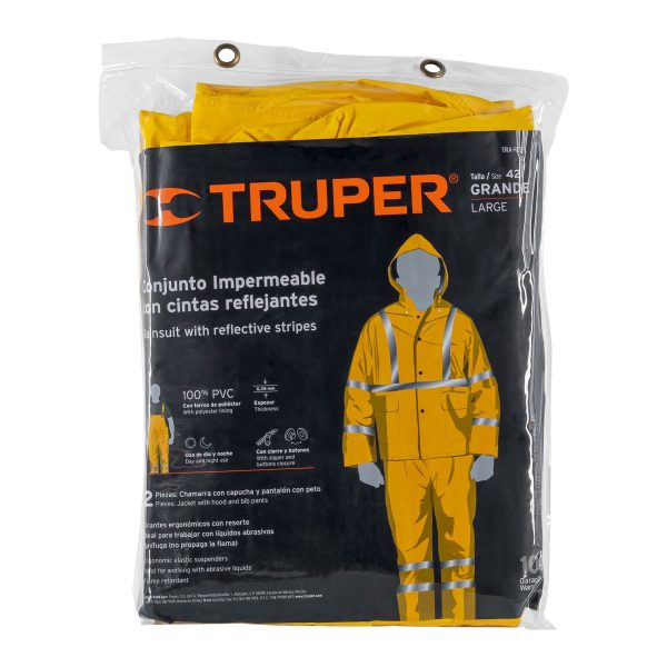 18417 - Conjunto impermeable doble capa amarillo con reflejante, G