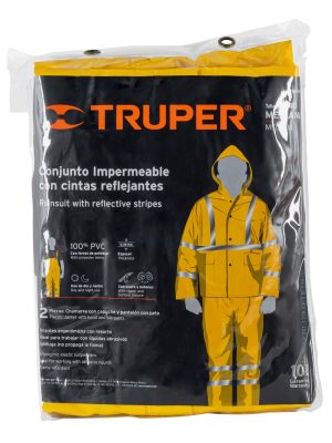 18416 - Conjunto impermeable doble capa amarillo con reflejante, M