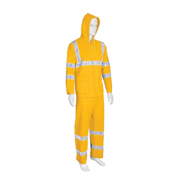 18415 - Conjunto impermeable doble capa amarillo con reflejante, CH