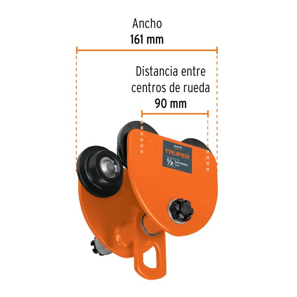 101075 - Trole de carga 1/2 ton para vigas IPS e IPR, ajustable