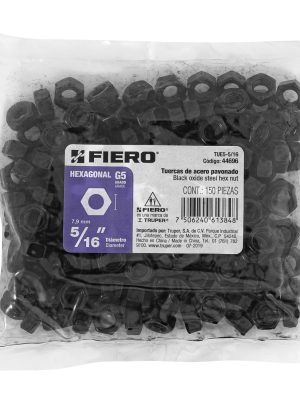 TUE5-5-16E1.jpg 44696 - Bolsa con 150 tuercas 5/16' hexagonales pavonadas, grado 5