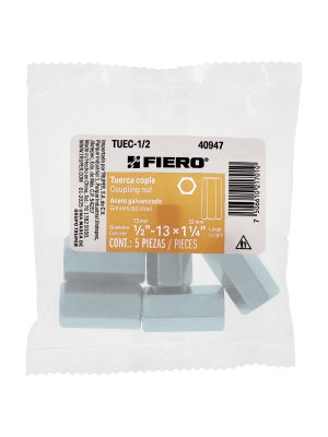 TUEC-1-2E1.jpg 40947 - Bolsa con 5 tuercas cople, 1/2' acero galvanizado , FIERO