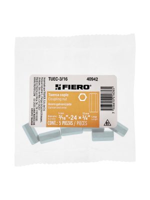 TUEC-3-16E1.jpg 40942 - Bolsa con 5 tuercas cople, 3/16' acero galvanizado , FIERO