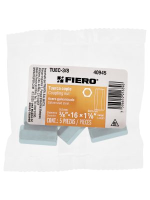 TUEC-3-8E1.jpg 40945 - Bolsa con 5 tuercas cople, 3/8' acero galvanizado , FIERO