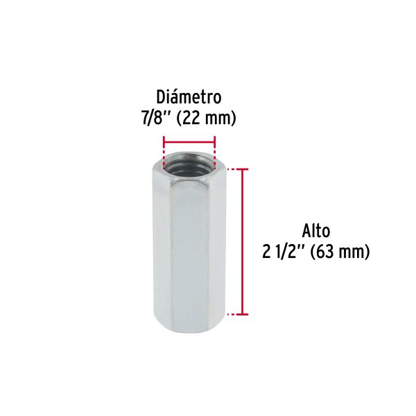 40950 - Bolsa con 2 tuercas cople, 7/8' acero galvanizado , FIERO