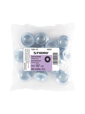 TUEF-1-2E1.jpg 40939 - Bolsa con 25 tuercas flange, 1/2', acero galvanizado, FIERO
