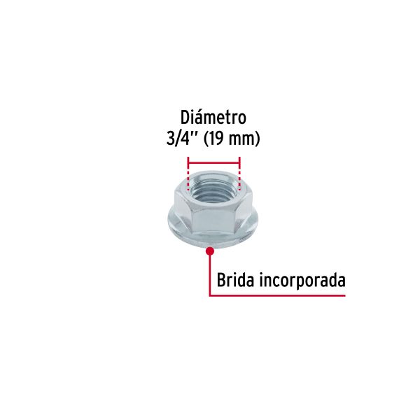 40941 - Bolsa con 10 tuercas flange, 3/4', acero galvanizado, FIERO