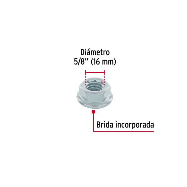 40940 - Bolsa con 15 tuercas flange, 5/8', acero galvanizado, FIERO