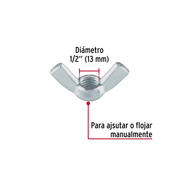 40922 - Bolsa con 25 tuercas tipo mariposa, 1/2' , FIERO