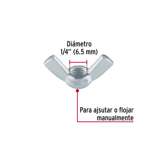 40919 - Bolsa con 100 tuercas tipo mariposa, 1/4' , FIERO
