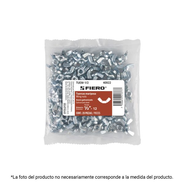 40995 - Bolsa con 200 tuercas tipo mariposa, 1/8' , FIERO