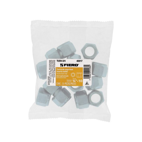 40917 - Bolsa con 15 tuercas de seguridad, 3/4' , FIERO