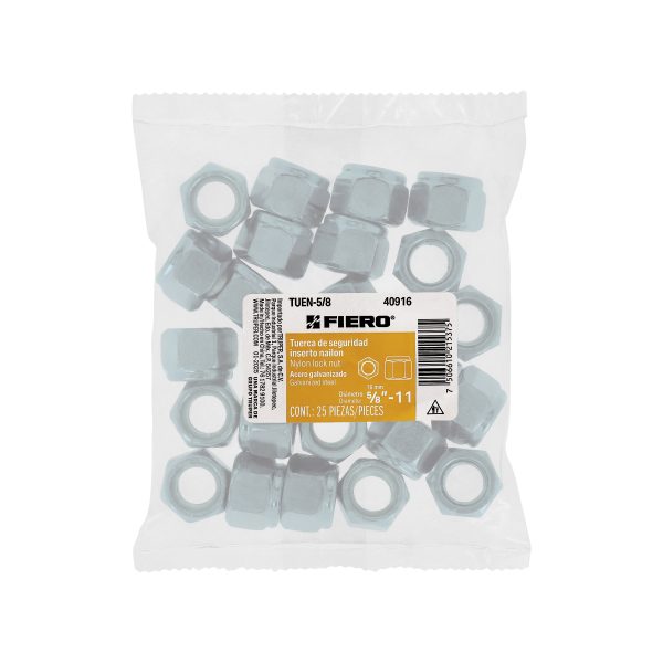 40916 - Bolsa con 25 tuercas de seguridad, 5/8' , FIERO