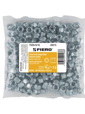 TUEN-9-16E1.jpg 40915 - Bolsa con 30 tuercas de seguridad 9/16' acero galvanizado