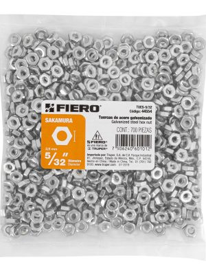 44554 - Bolsa con 700 tuercas 5/32' hexagonales tipo Sakamura, Fiero