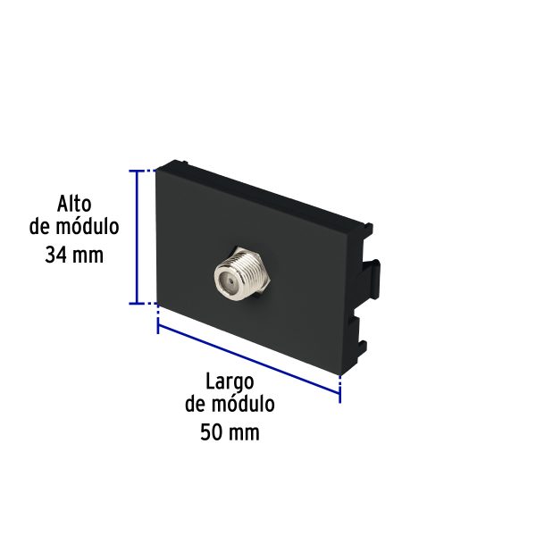 47883 - Toma de televisión negro de 1.5 módulos, línea Lisboa