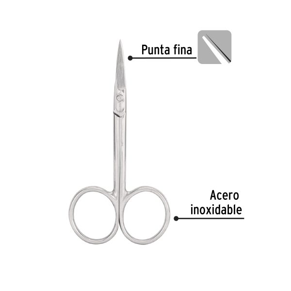 28234 - Tijera para manicure 3-1/2', punta fina, PRETUL