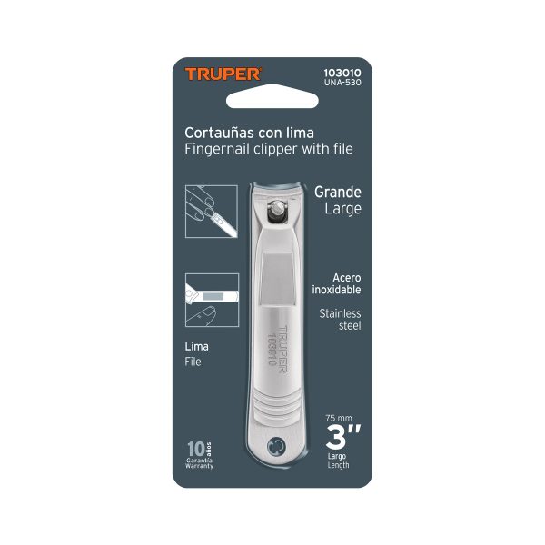 103010 - Cortaúñas 3' acero inoxidable, TRUPER